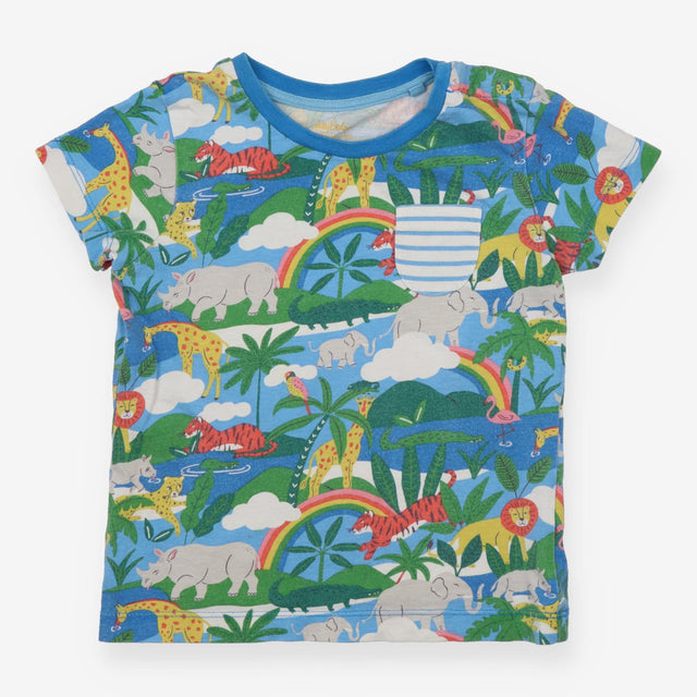 Tee blue jungle stripe pocket SS