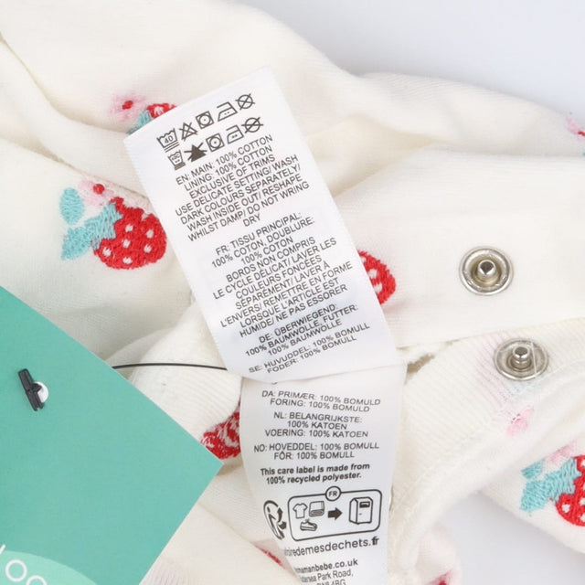White Collared Strawberry Sleepsuit