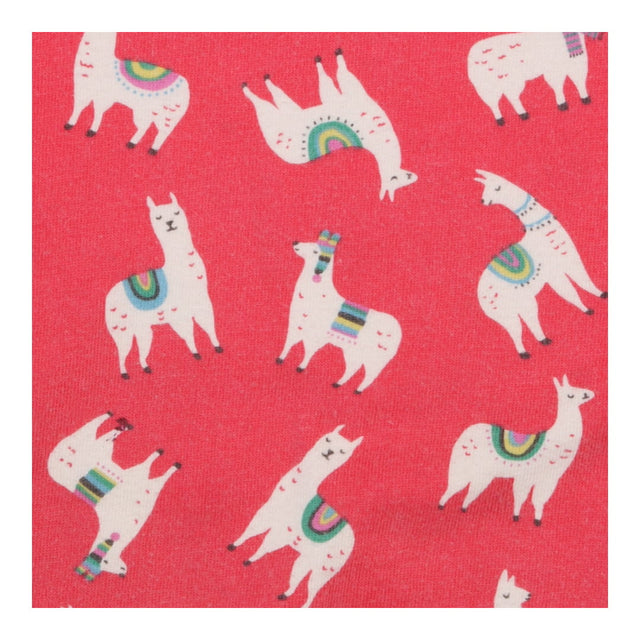 Tunic pink Llama print with blue striped sleeves