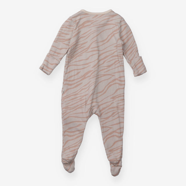 Sleepsuit Cream Pink Zebra Pattern
