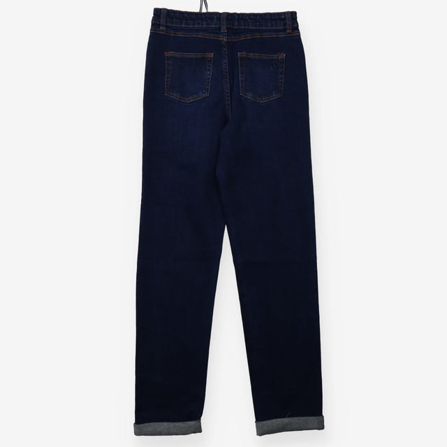 Blue jeans with red stitching