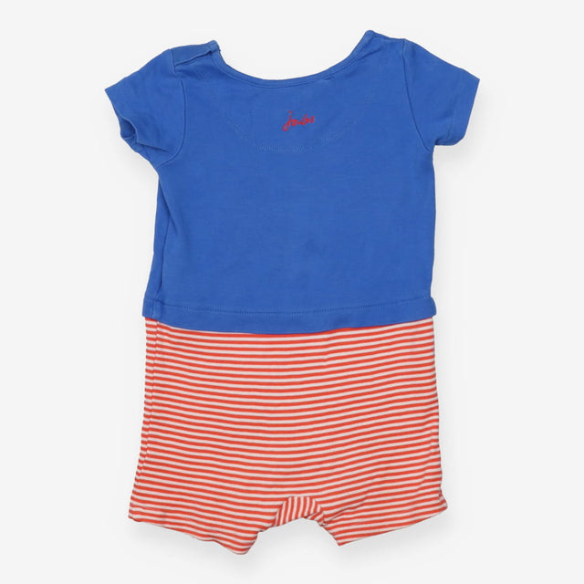 Romper blue orange and white shark