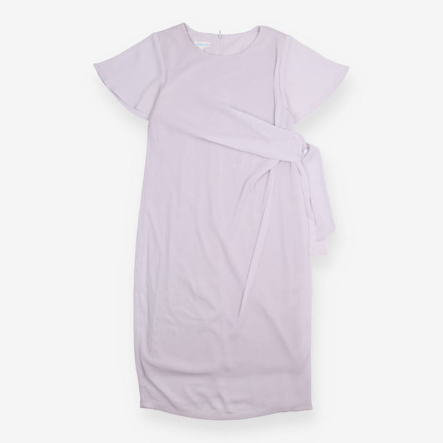 Maternity Dress Pale Grey Draped Side Tie Flutter