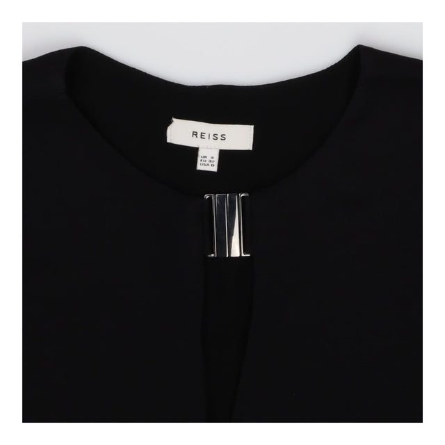 Reiss Black Long‑Sleeve Blouse – Silver Hardware C