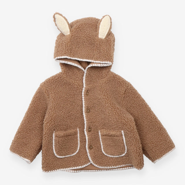 Brown fleece jacket with ears