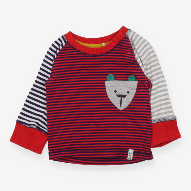 T-shirt Long Sleeve Blue and Red Stripe