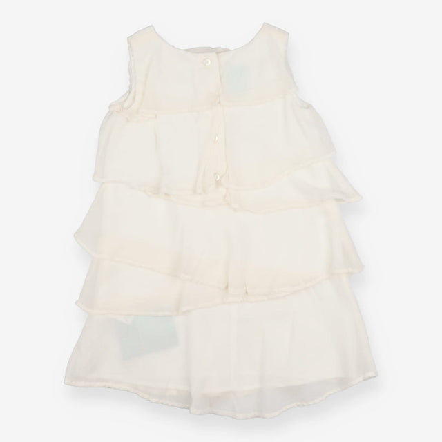 Dress sleeveless white ruffle