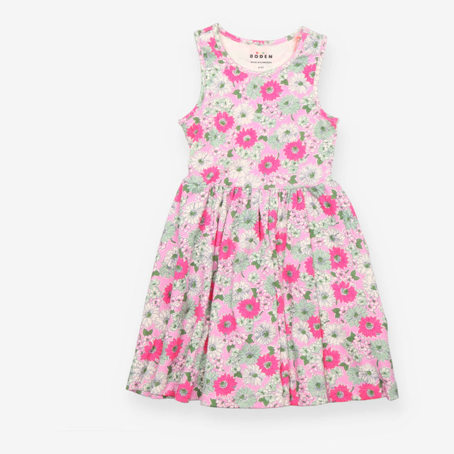 Sleeveless Jersey Dress Lilac with Bright Pink, Gr