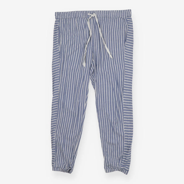 Pyjama Bottoms Cuffed Blue and White Stripe