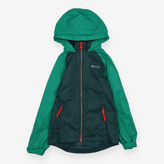 Waterproof jacket green orange zip