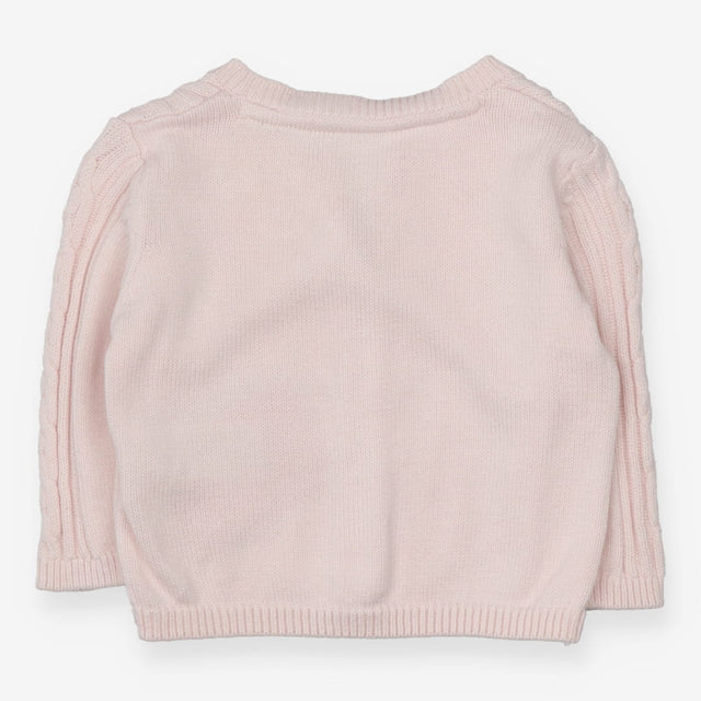 pink cable knit cardigan