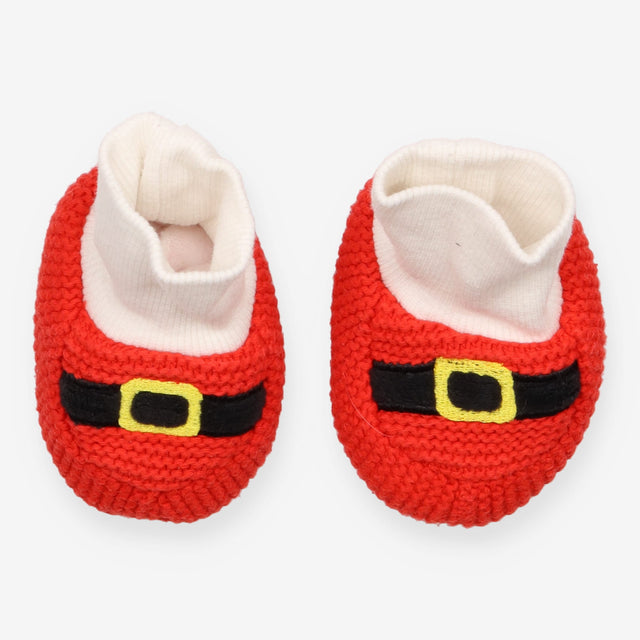 Handmade Knitted Santa Booties