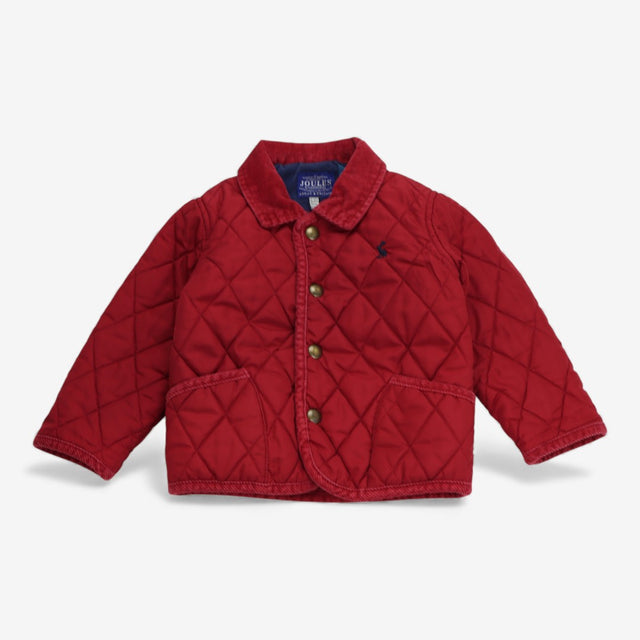 Coat Red Quilted with Cord Collar