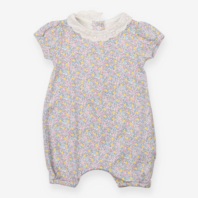 Romper Ditsy Lemons White Lace Collar