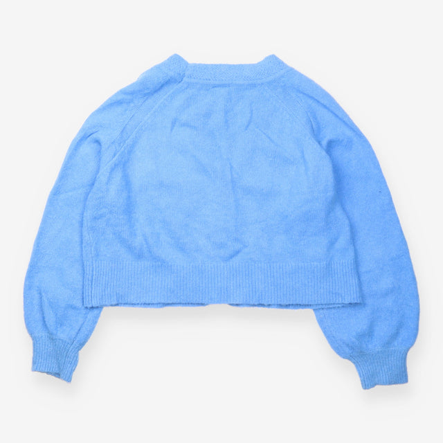 Cardigan Bright Blue Wool Alpaca Blend Gold Button