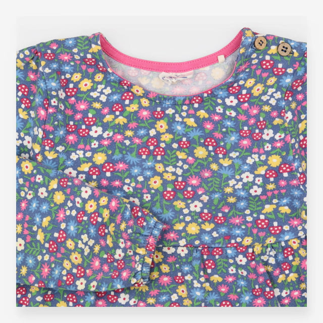 Dress Long Sleeved Blue Flowers and Toadstools
