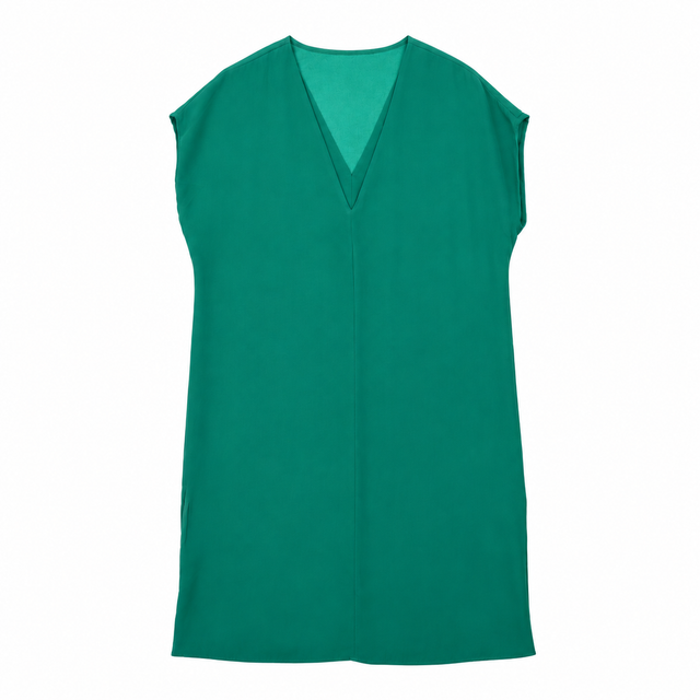 Dress Emerald Green V Neck