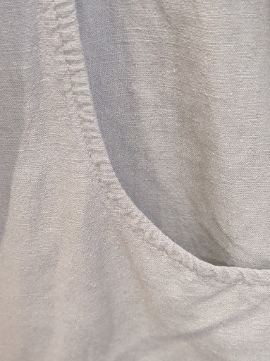 Organic Cotton Linen Midi Dress Sage Green