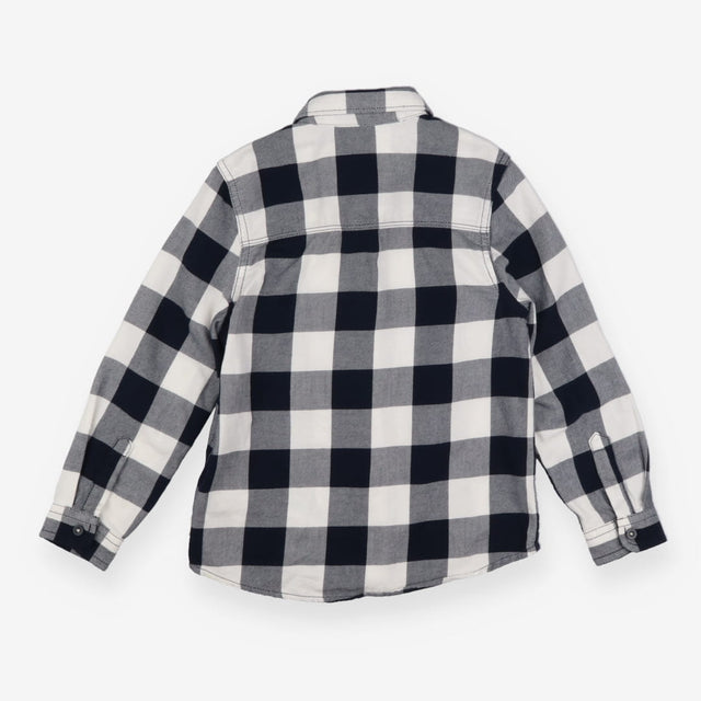 Shirt Flannel Tartan Check Black and White
