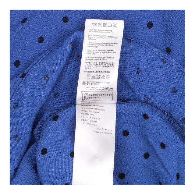 Top Polka Dot Short Sleeve Viscose Blouse Blue spo