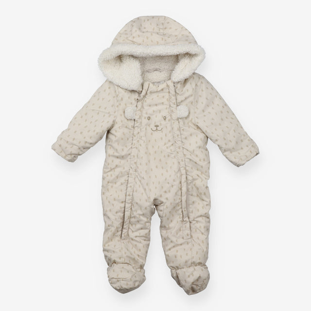 Pramsuit Cream Fleece Lined Teddy Applique
