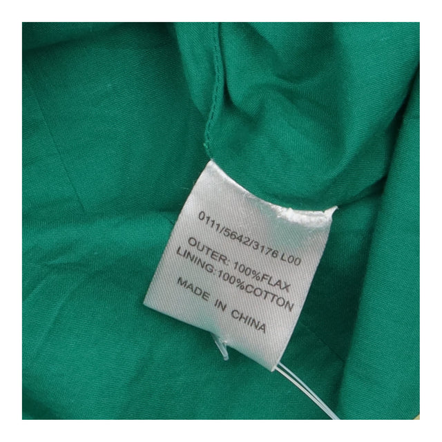 Emerald Green 100% Flax Linen Sleeveless Shift Dre