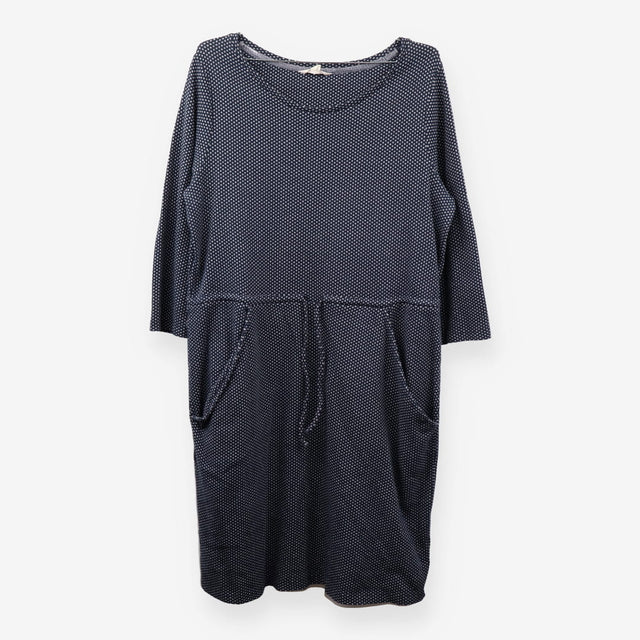 Jersey Tea Dress Tie Waist Fleur Print 3/4 Sleeve