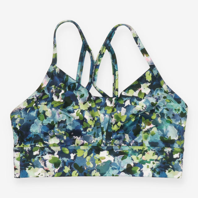 Activewear Set Blue Green Floral 7/8 Leggings and