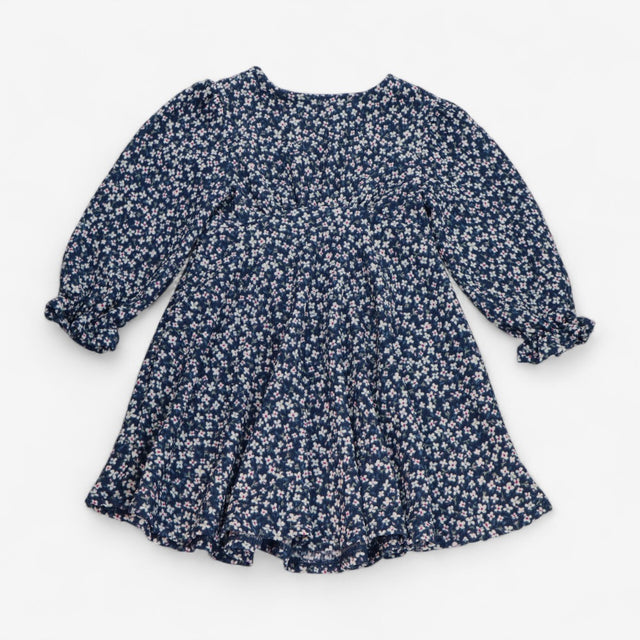 Dress Blue with Ditsy Floral