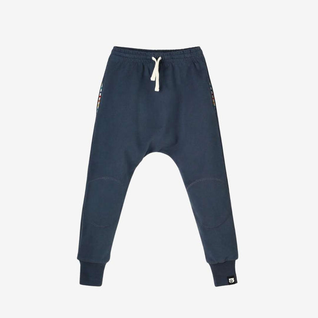 Navy Knee Patch Terry Joggers