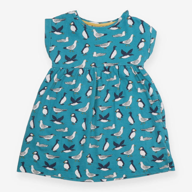 Dress SS green birds