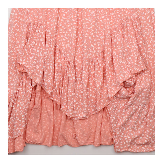 Dress Pink Ditsy Floral Viscose Tie Waist Midi