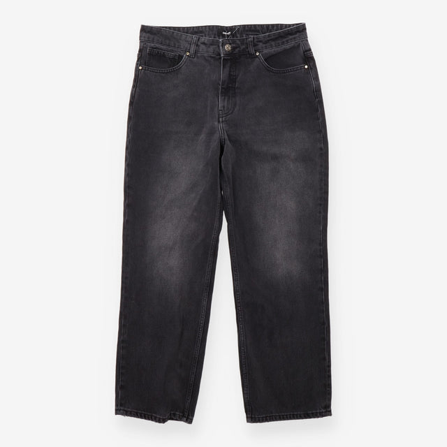 Straight Leg Jeans Washed Black Charcoal Denim