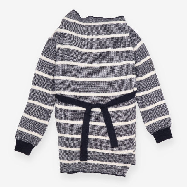 Maternity Cardigan Navy White Stripe Tie Waist