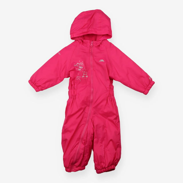 Puddlesuit Lined Pink Duck and Frog Applique