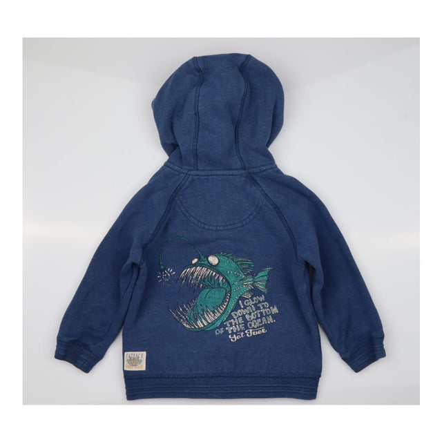 Hoody blue zipped 'glow down' fish