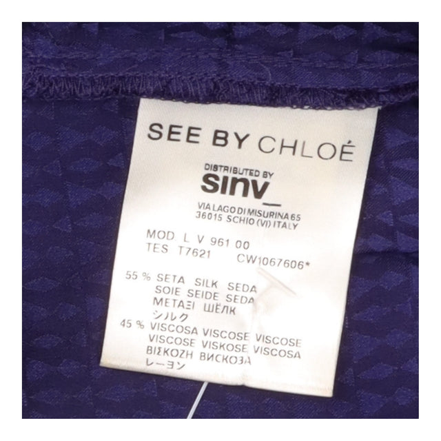 Shirt Dress Purple Tonal Jacquard Long Sleeve