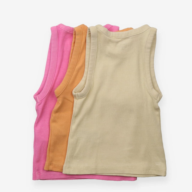 Vests Ribbed Yellow, Pink and Orange 3-Pack