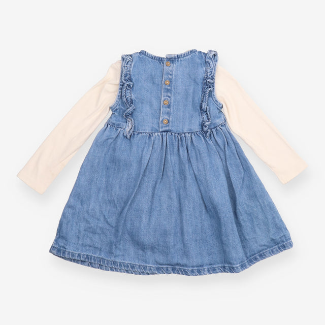 Outfit pinafore denim elephant and bodysuit long s