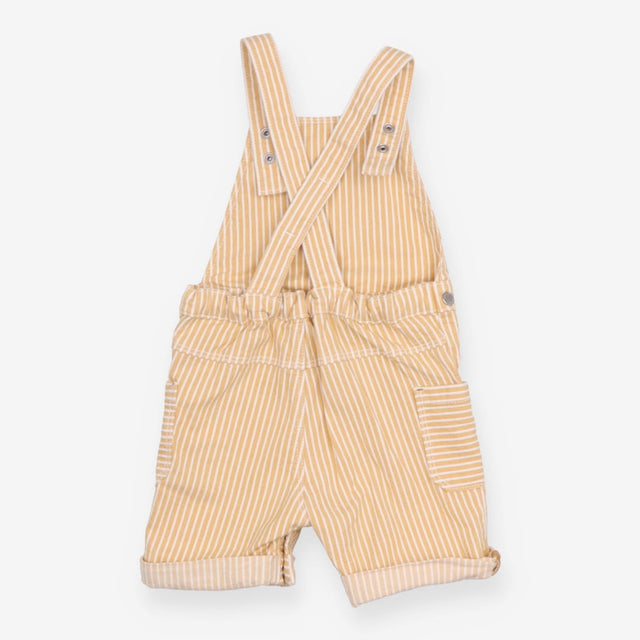 Shortie Dungaree Yellow and white Stripe