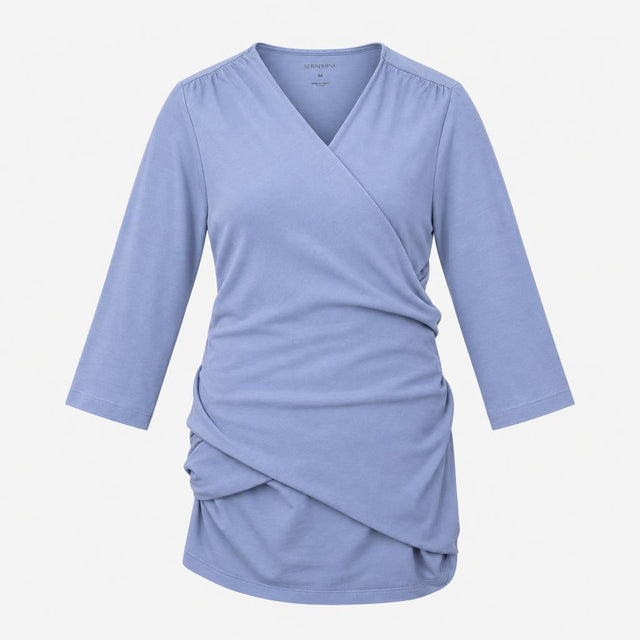 Light Blue Skin-to-Skin Jersey 3/4 Sleeve Top