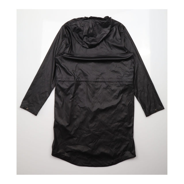Black Waterproof Hooded Raincoat Longline Lightwei
