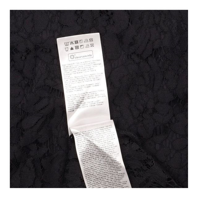 Midi Dress Black Floral Lace Short Sleeve