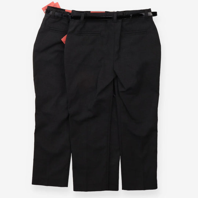 Trousers school grey skinny black belt 2pc