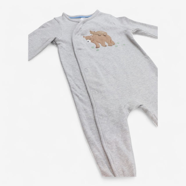 Sleepsuit Grey mummy and baby bear