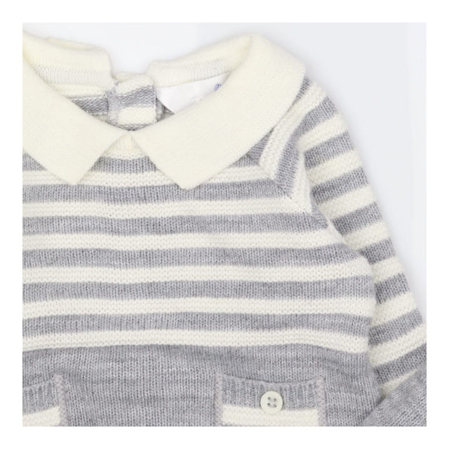 Mon caramel knit outfit grey and white