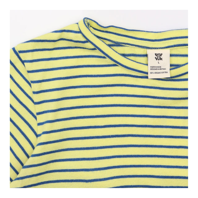 Cropped T-Shirt Striped Yellow Organic Cotton