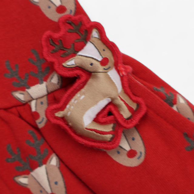 Dress Jersey Red Rudolph Print