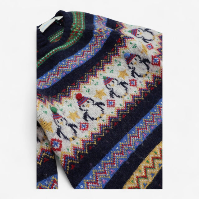 Jumper Dress Knitted Festive Penguins