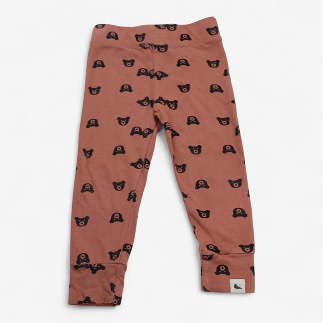 Leggings Dusty Orange with Bear Faces